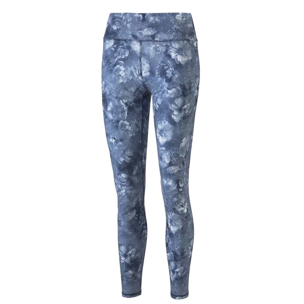NWT! Puma Blue Floral Golf Workout Tights Leggings XS